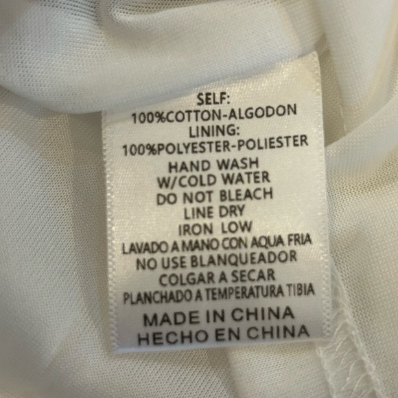 Listicle White Cotton Lace Prairie Cottagecore Dress Puff Sleeve -Small - Picture 6 of 8